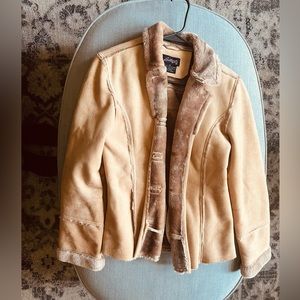 Brown faux fur suede jacket